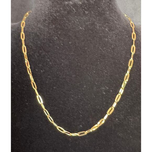18" Gold Paperclip Chain Necklace – Classic Paper Clip Link Chain, Layering N114 - Picture 3 of 4